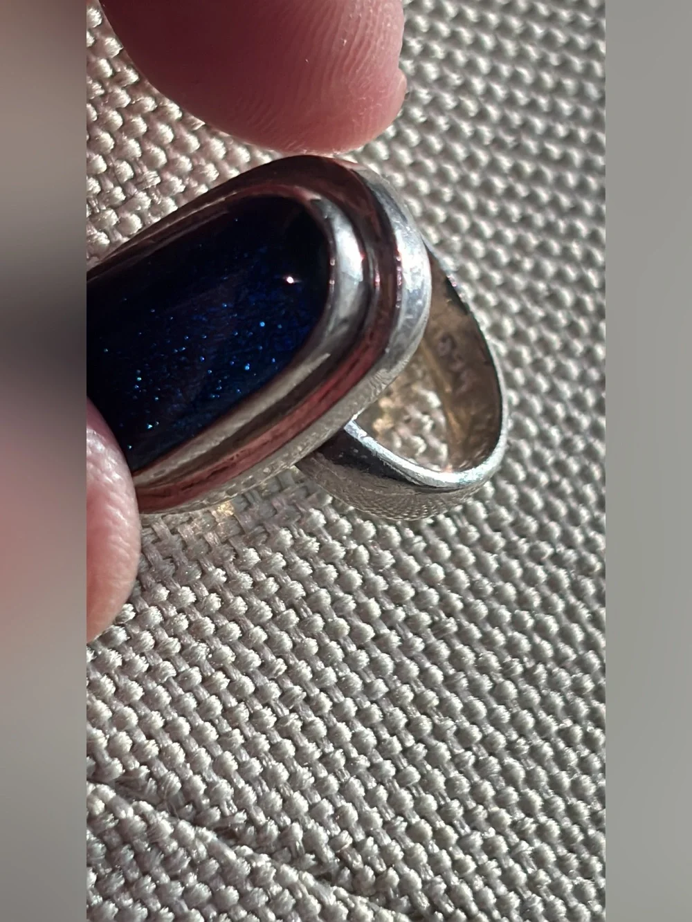 Sterling Silver Glass Ring